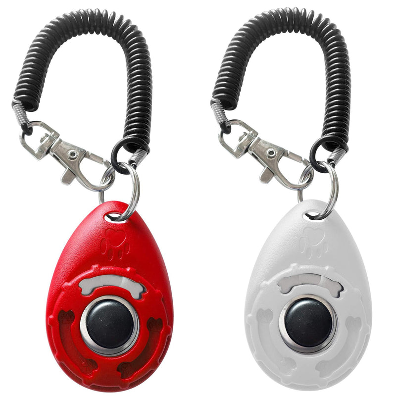 HoAoOo Pet Training Clicker with Wrist Strap - Dog Training Clickers (New White + Red) - PawsPlanet Australia