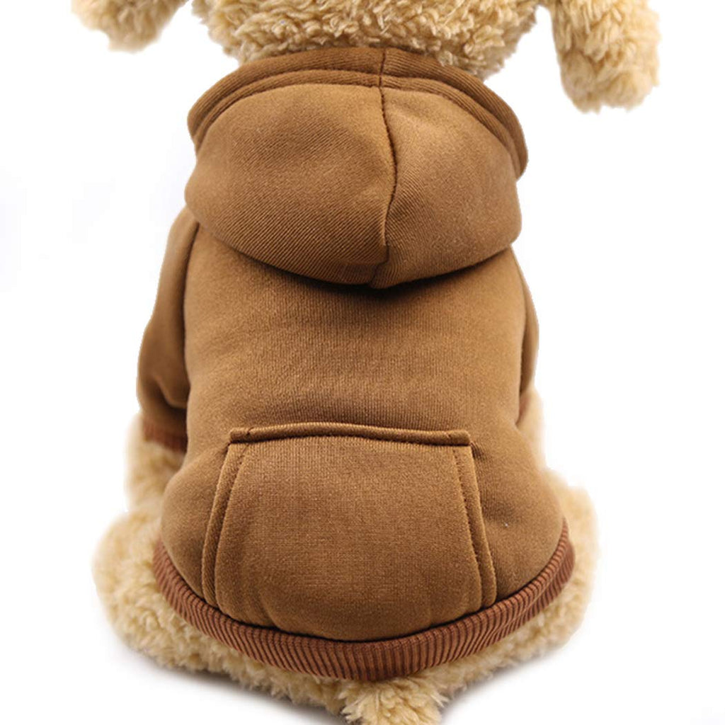 [Australia] - Idepet Dog Clothes Pet Dog Hoodies for Small Dogs Vest Chihuahua Clothes Warm Coat Jacket Autumn Puppy Outfits Cat Clothing Dogs Clothing X-Small Coffee 