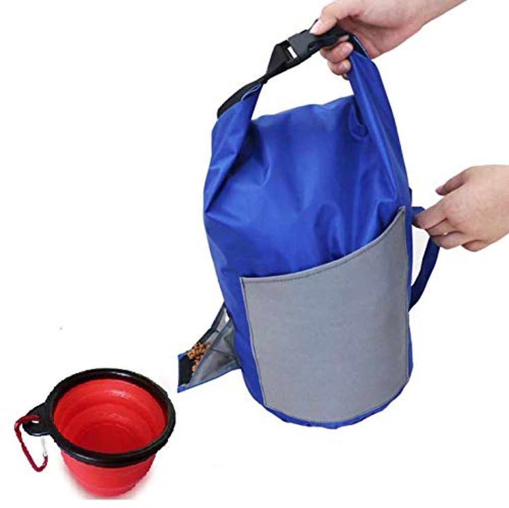 [Australia] - SAYGOGO-Portable Dog Food Carrier with Collapsible Travel Water Bowl,Pet Container,Durable, Dog Kibble Carrier,Dog,Cat Food Storage Bag, Suitable for Dogs and Cats.（9.823.9 Inches.（4.92） Inches 