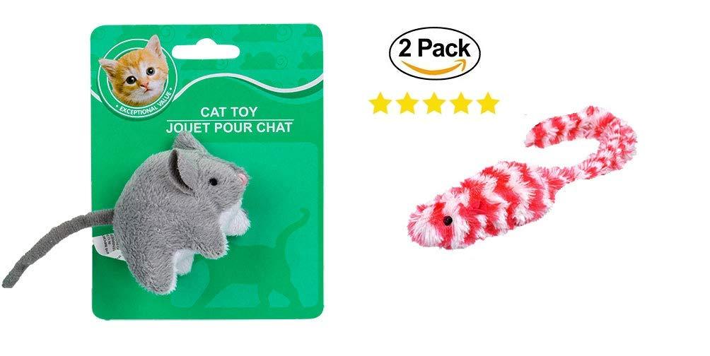 [Australia] - Pet Supplies 2 Cat Mouse Toys. Plush Mouse Cat Toys. Kitten Kitty Chew Scratching Rat Toys. 