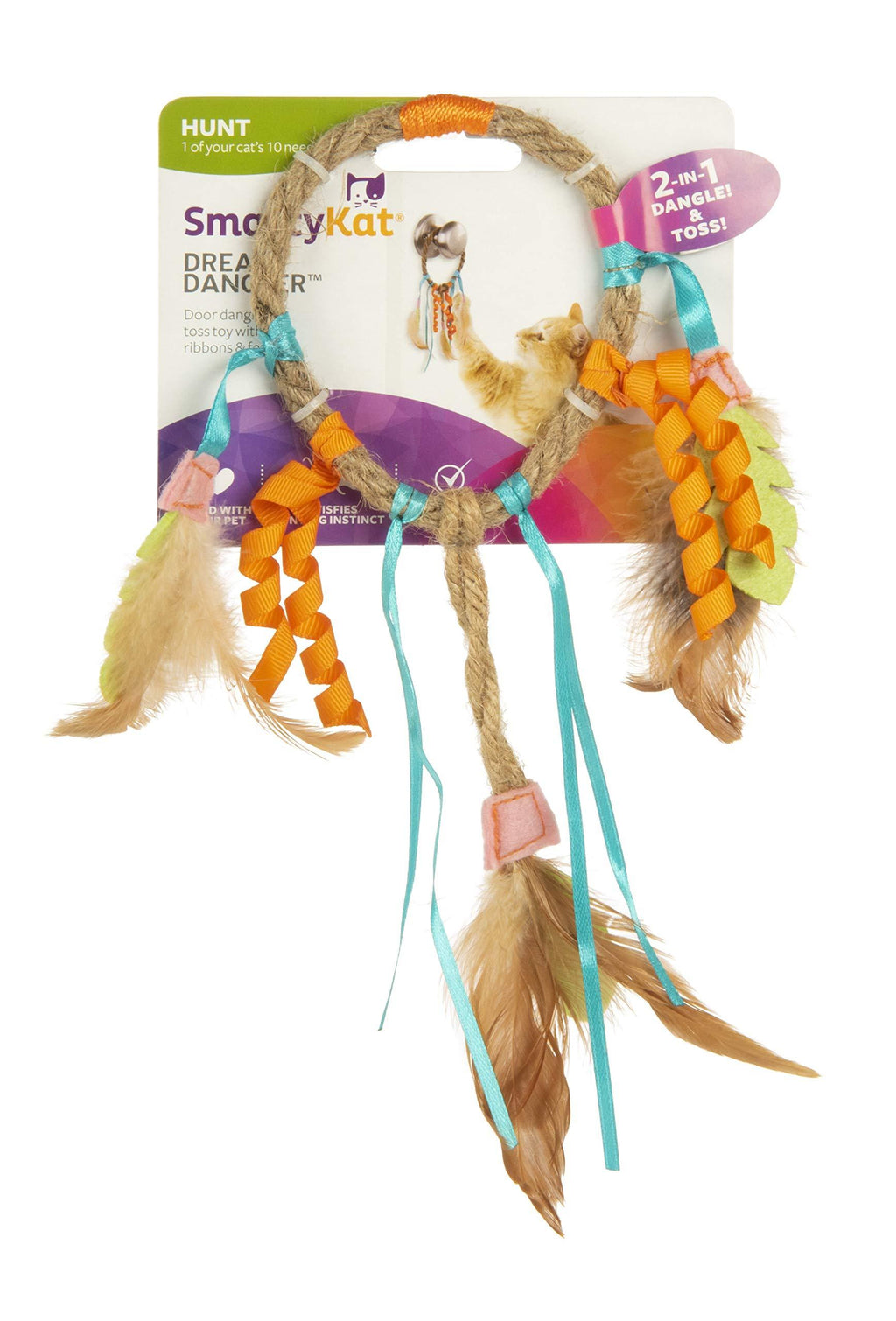 SmartyKat Mouse Mates Dream Dangler Jute and Feather Cat Toy - PawsPlanet Australia