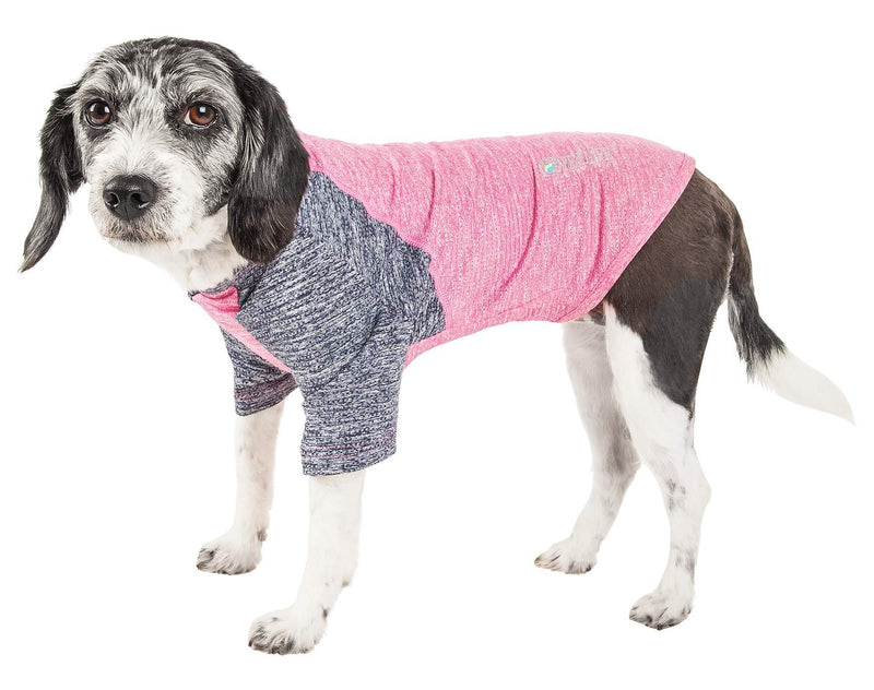 [Australia] - Pet Life Active 'Hybreed' 4-Way Stretch Two-Toned Performance Dog T-Shirt Medium Pink 