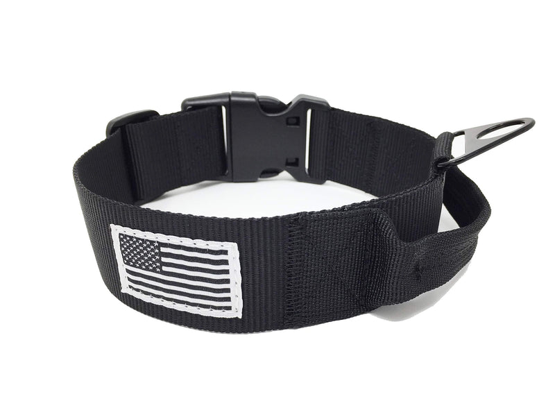[Australia] - Medium Tactical Dog Collar with Handle 1.5" Width Military SPEC US Flag 