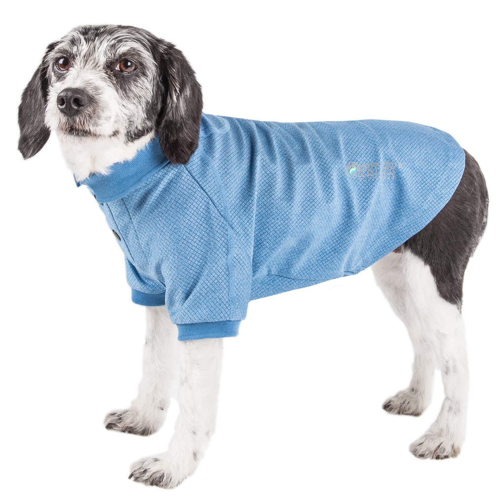 [Australia] - Pet Life Active 'Fur-Flexed' Relax-Stretch Wick-Proof Performance Dog Polo T-Shirt Small Blue 