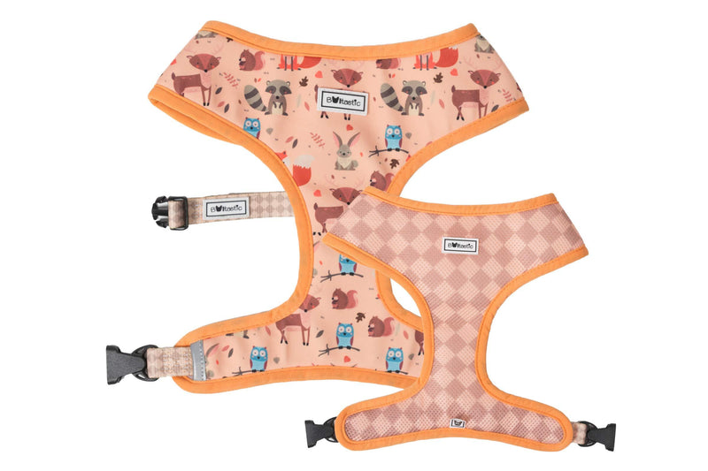 [Australia] - Bulltastic Fall Habitat Reversible Dog Harness – Reversible, Comfortable, Adjustable, Easy to Clean – Fits Bulldogs, Pugs, and Other Dog Breeds L 