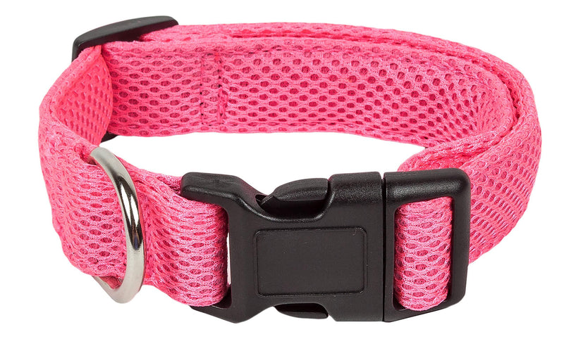 [Australia] - Pet Life 'Aero Mesh' 360 Degree Dual Sided Comfortable And Breathable Adjustable Mesh Dog Collar Medium Pink 