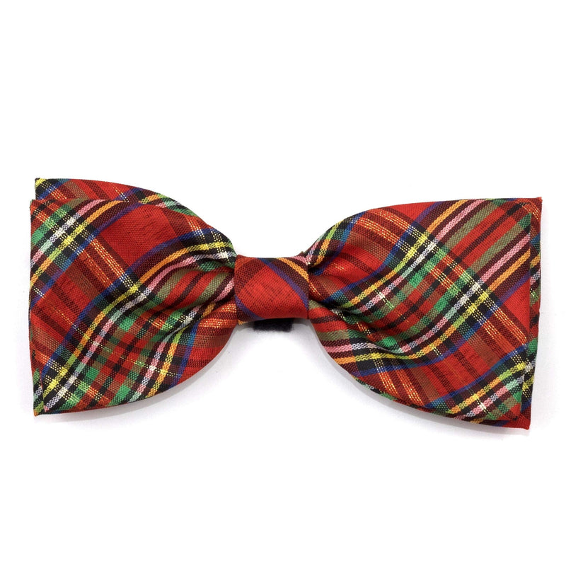 [Australia] - The Worthy Dog Red Lurex Plaid Pattern Comfortable Casual Bow Tie Cute Dog Accessories Fit Small Medium and Large Dogs - Red Color S Red/White/Blue 