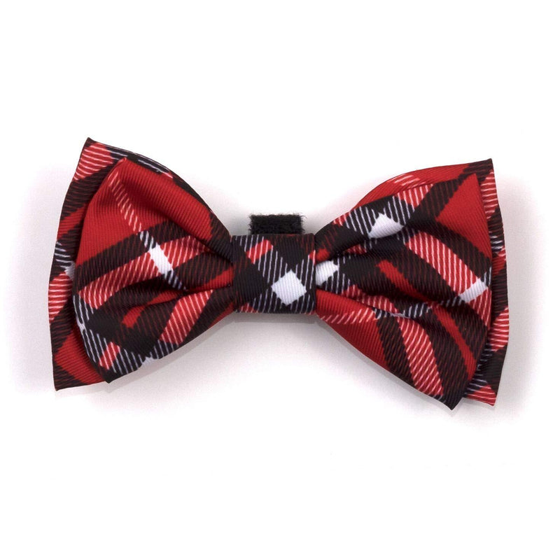 [Australia] - The Worthy Dog Red Bias Plaid Pattern Comfortable Casual Bow Tie Cute Dog Accessories Fit Small Medium and Large Dogs - Red Color S Red/White/Blue 