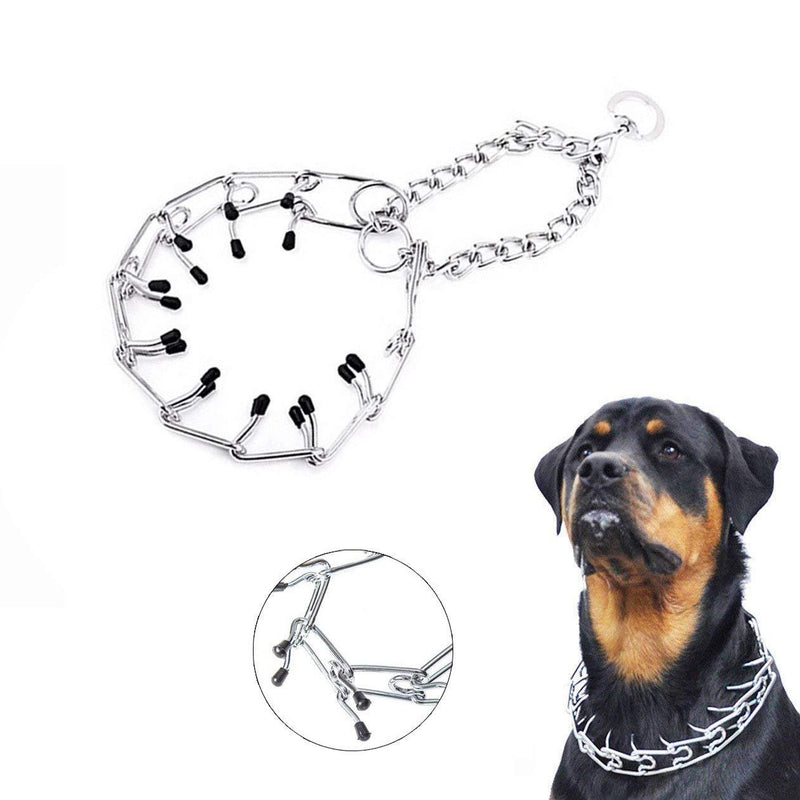 [Australia] - Luck Dawn Dog Prong Training Collars, Stainless Steel Pain-Free Pinch Collar with Protective Rubber Tips, Available in 4 Sizes XL, 4.0mm x 22" Girth 