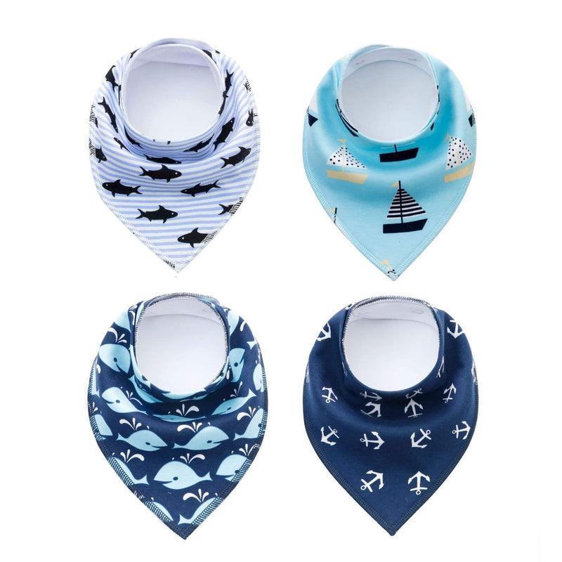 [Australia] - SKYCOOOOL 4 Pack Funny Navigation Style Small Pet Dog Cat Signature Puppy Bandana Triangle Scarf Bibs with Soft Cotton Material for Puppy Accessories 