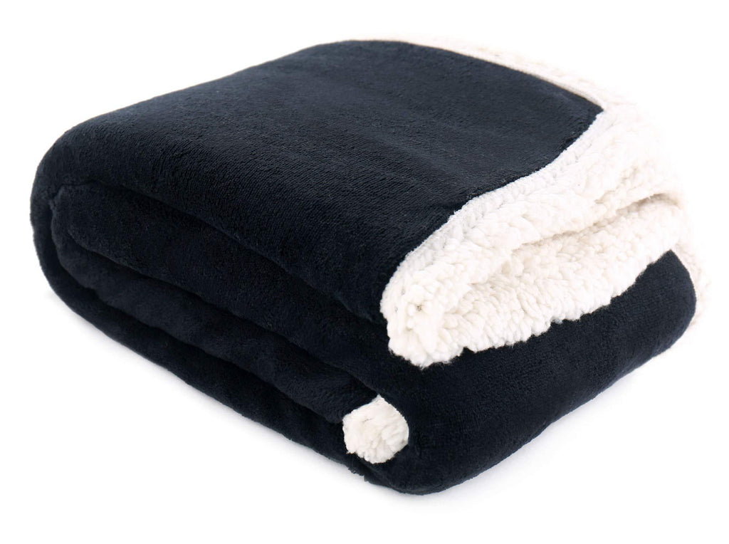 [Australia] - Simplicity Super Soft Fluffy Premium Fleece Pet Blanket Throw for Dog Puppy Cat Black 