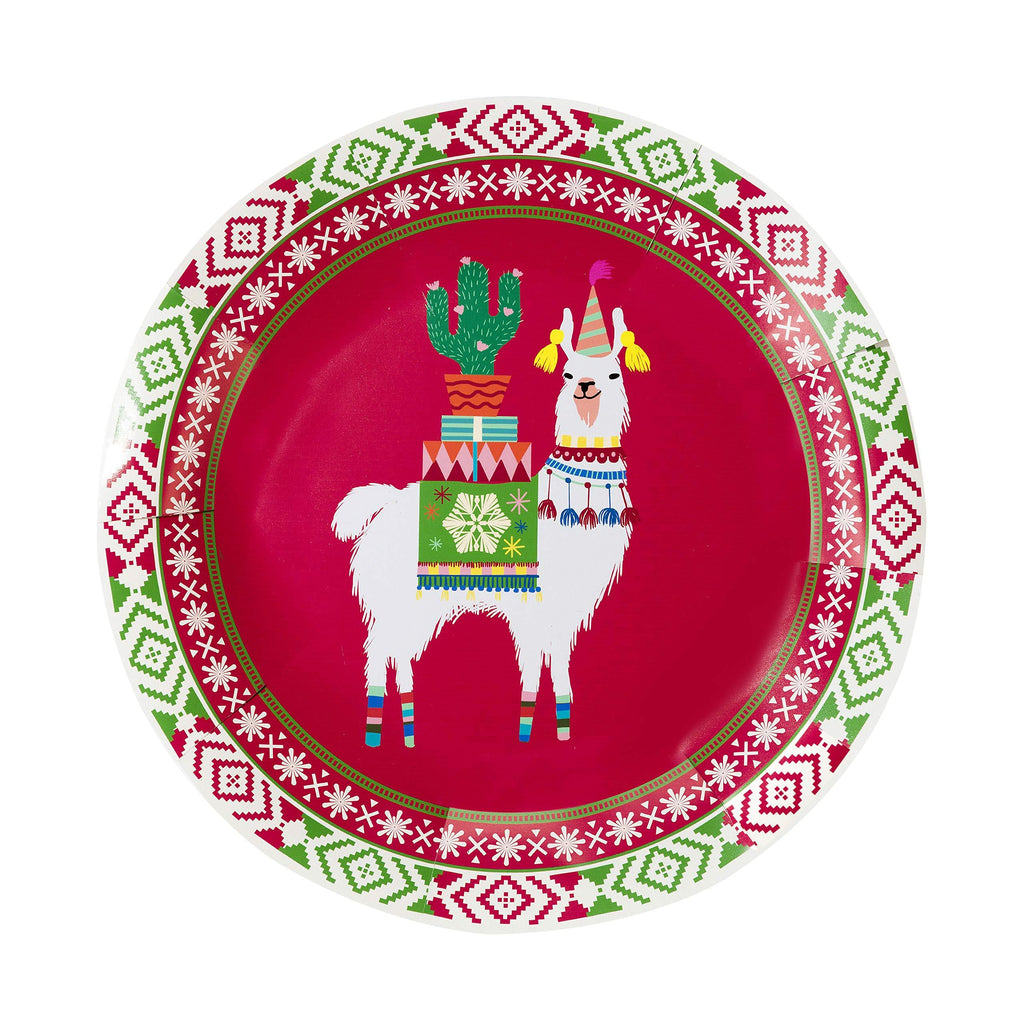 Talking Tables Fiestive Table Decorations Décor Paper Animal Party Christmas Llama Plates | 12 Count, Multicolor - PawsPlanet Australia