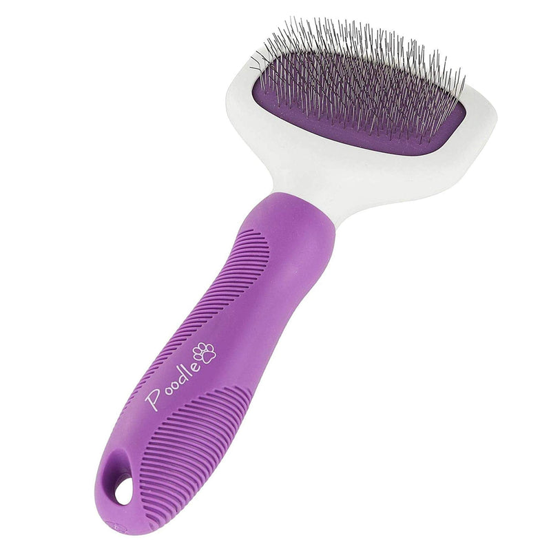 Slicker Brush for Small and Large Dogs by Poodle Pet | Pet Hair Remover | Effectively and Effortlessly Removes Tangles, Mats, and Loose Hair | For Short or Long Hair(Grooming Brush) - PawsPlanet Australia