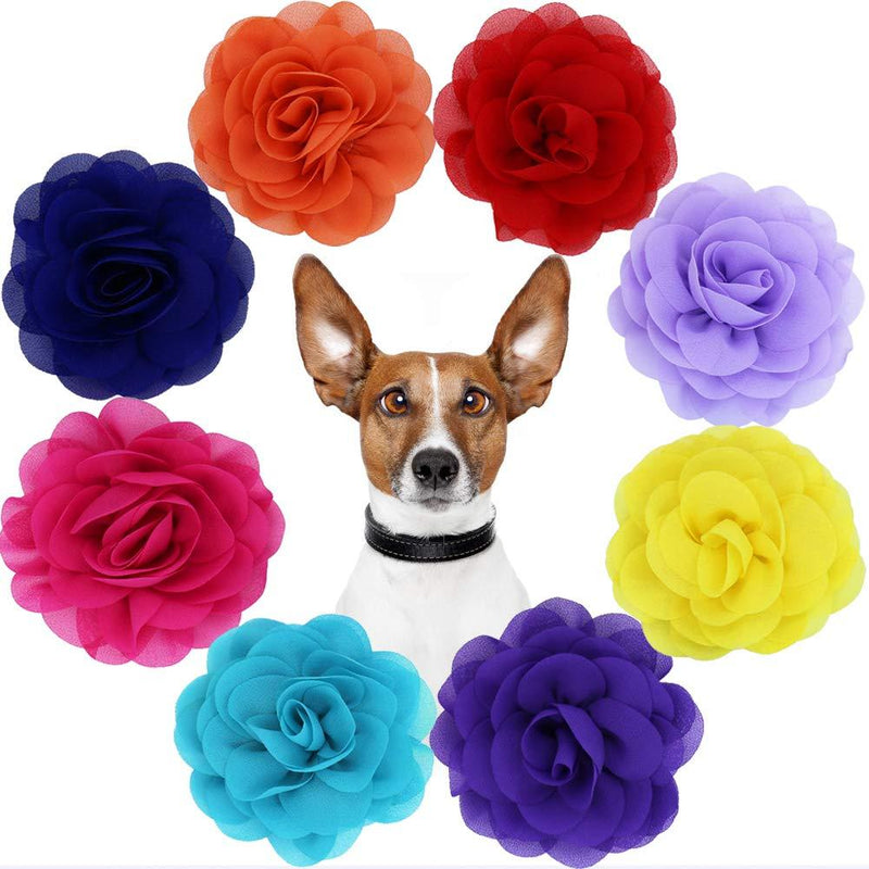 [Australia] - PRUNS Dog Flowers Collar Pet Charms Flower Collars Accessories Cat Puppy Collars Bowtie Grooming Decoration 8pcs 