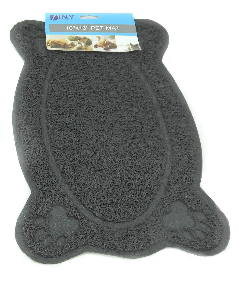 [Australia] - DINY Home & Style Bone Shape Pet Feeding Mat FDA Grade Silicone Waterproof Non Slip Dog Cat Bowl Placemat Black 