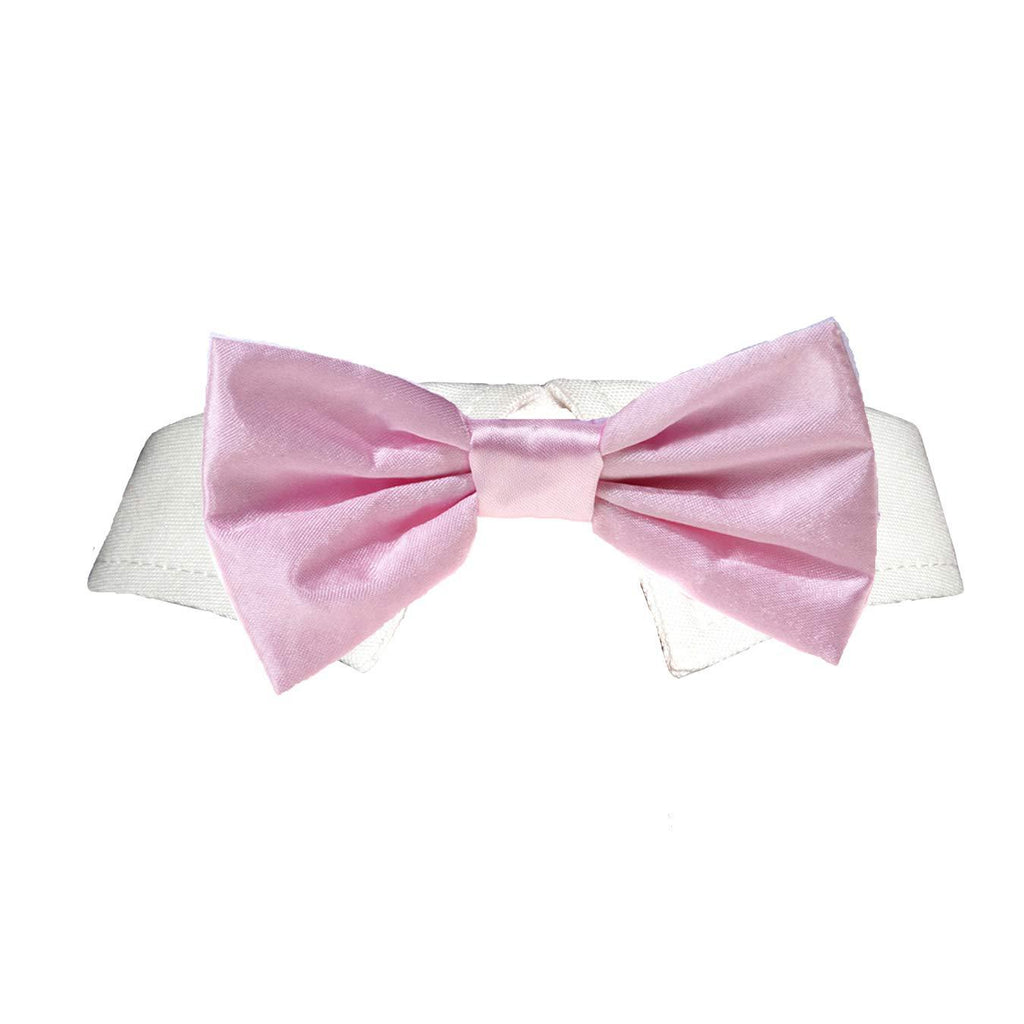 [Australia] - Pooch Outfitters Dog Tie and Bow Tie Collection | Extensive Selection for Any Style, Mood, Occasion, and Holiday | Small, Medium, Large Dogs XXXL Pink Satin Bow Tie 