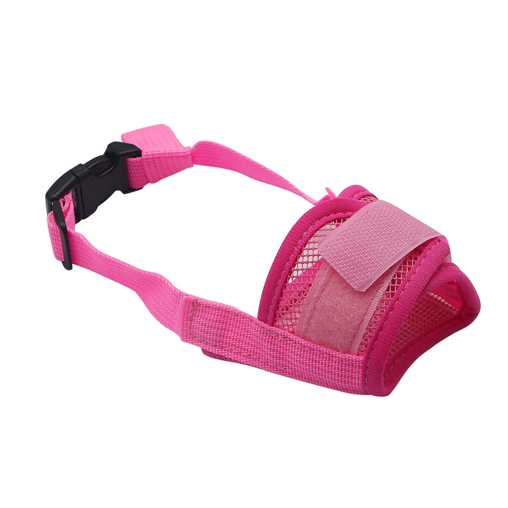 [Australia] - YAODHAOD Nylon Mesh Breathable Dog Mouth Cover, Quick Fit Dog Muzzle with Adjustable Straps，Pet Mouth Cover, to Prevent Biting and Screaming to Prevent Accidental Eating S pink 