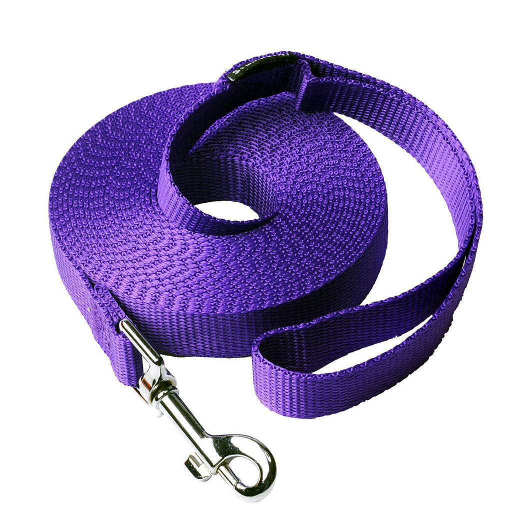 [Australia] - Siumouhoi Dog/Puppy Obedience Recall Training Agility Lead-15 ft 20 ft 30 ft 40 ft 50 ft Long Leash -for Training Leash, Play, Safety, Camping,or Backyard 15Feet Purple 