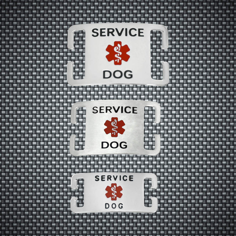 [Australia] - Divoti Service Dog Tags, Medical Service Dog Tags, Emotional Support Animal Tags for Dog Collar or Harness, Leash – Entirely Surgical Stainless w/Hard Enamel – Various Style & Size Options Slider: Large 1" Collar 