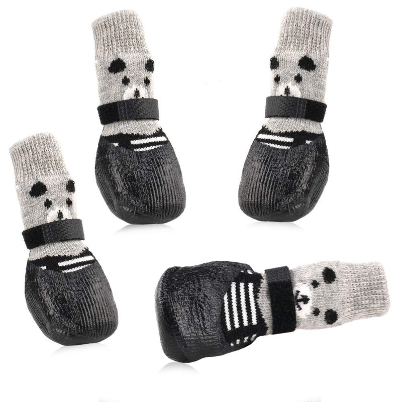 [Australia] - RilexAwhile Dog Socks Boots Shoes for Dogs Cat Socks Non-Slip Soles Adjustable Dog Cat Paw Socks Fit for Indoor Outdoor Use Small Black 