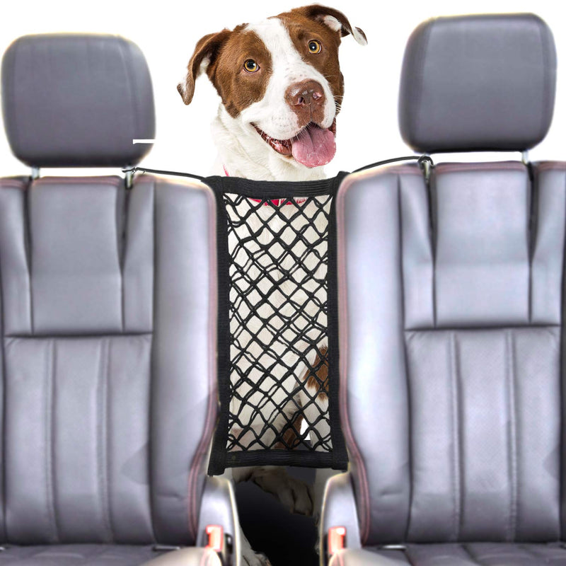 [Australia] - SunGrow Stretchable Pet Barrier & Organizer, 9.5”x18” Storage Net & Seat Restraint for Dogs & Cats, No Assembly Required, Setup in Vehicle Under 3 Minutes, Works in Sedans, SUVs, Vans & Pickup Trucks 