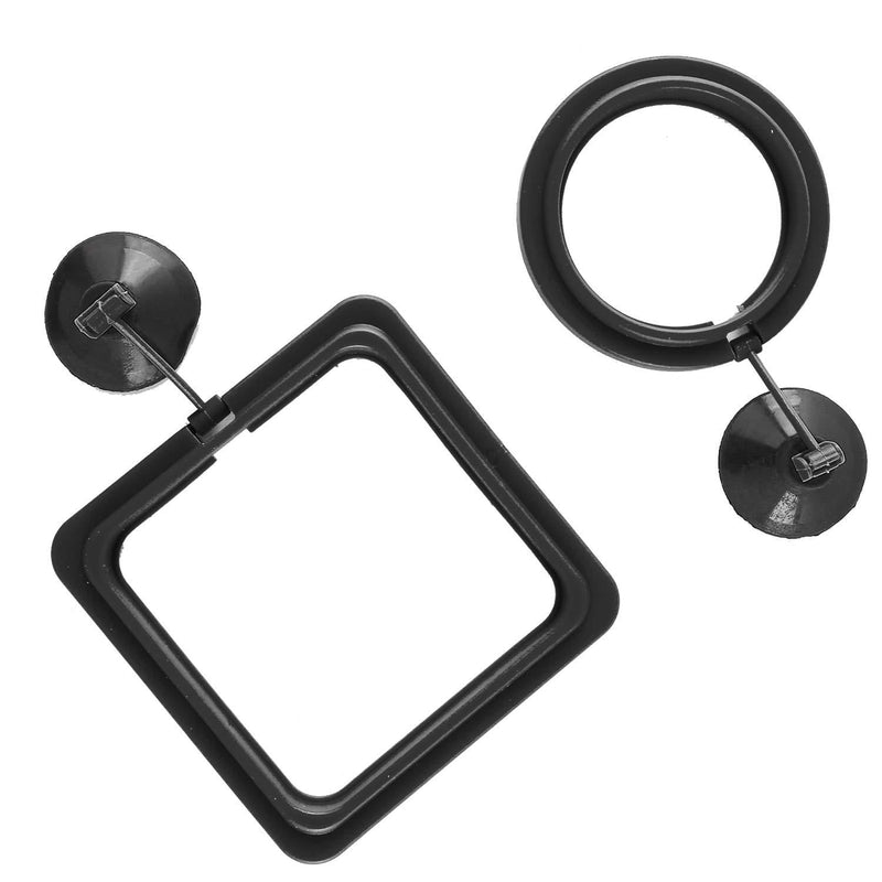 SLSON Fish Feeding Ring Aquarium Fish Floating Food Feeder Circle Square and Round with Suction Cup,Set of 2 Black - PawsPlanet Australia