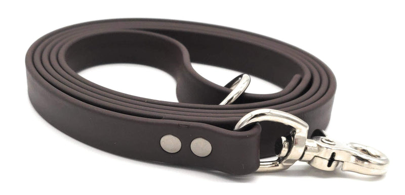 [Australia] - Furbaby Products Biothane Dog Training Leash Waterproof Corrosion Resistant for Pet|Cats|Puppy Medium Extra Large Dogs with Nickel Plated Swivel 6ft Brown 