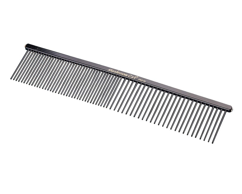 MushroomCat PET RPO35 7.4" Fine/Coarse Stainless Steel Comb Grooming Tool Suitable for Dogs and Cats - PawsPlanet Australia