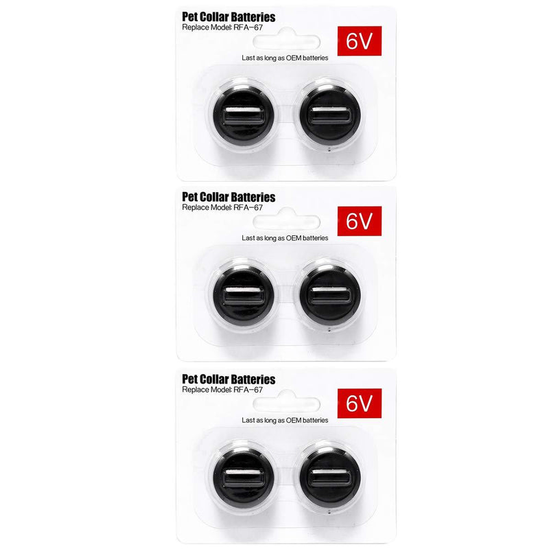 [Australia] - 6Packs Pet Collar Batteries Compatible with PetSafe RFA-67 6 Volt Replacement Batteries 