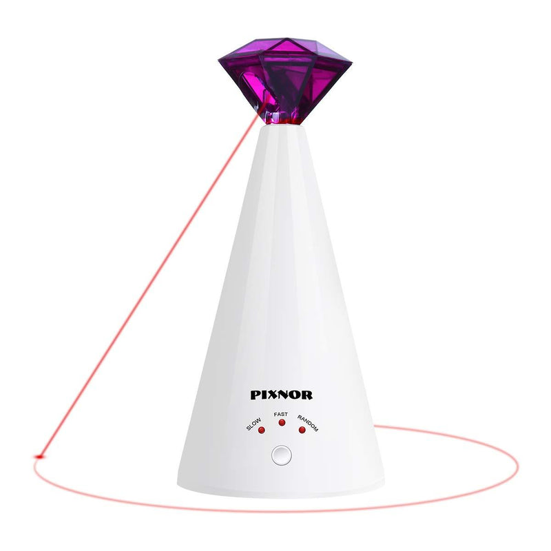 [Australia] - PIXNOR Cat Toy Pet Laser Pointer for Cats Automatic Rotating Catch Training, Adjustable 3 Speeds, Automatic Rest Period, Pretty Diamond Shape, Battery Powered 