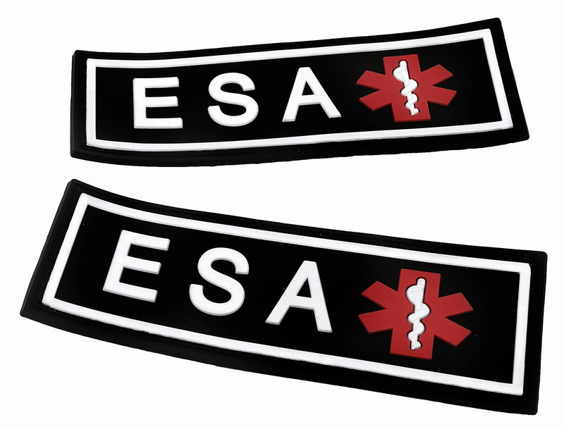 [Australia] - Dogline Emotional Support Animal Patch for Dog Harness and Vest | ESA Removable 3D Rubber Patches | Hook Backing for Small or Large Service Dogs 1.5" x 4" - Two Patches 