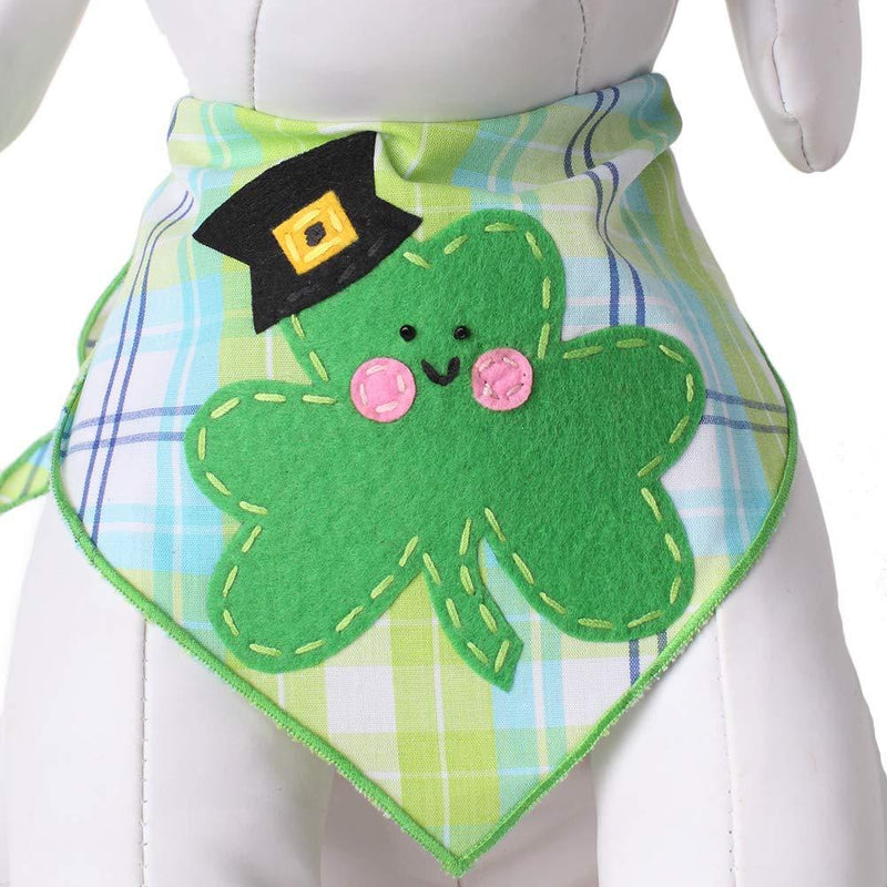 [Australia] - Tail Trends St. Patricks Day Dog Bandanas with Designer Applique for Medium to Large Sized Dogs - 100% Cotton Shamrock 