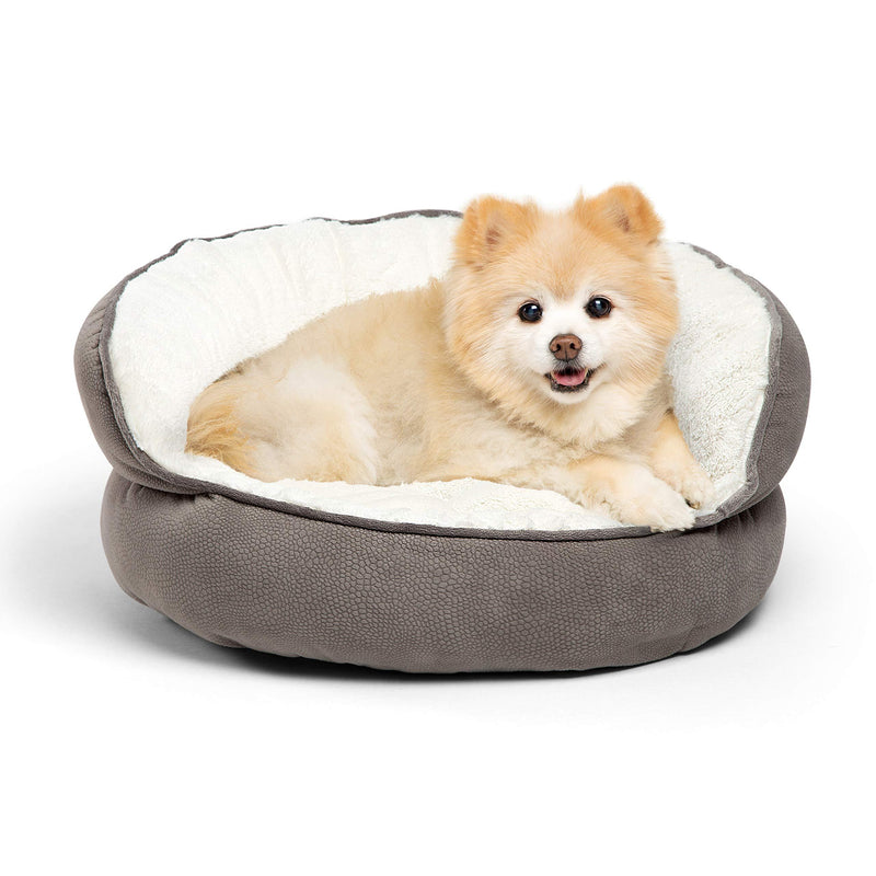[Australia] - Best Friends by Sheri Pet Throne - Luxury Orthopedic Comfort Dog and Cat Bed, High Walls for Security and Deep Rest, Machine Washable Mini Grey 
