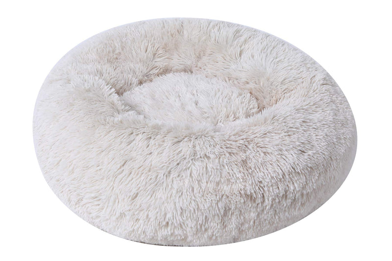 BinetGo Dog Bed Cat Bed Cushion Bed Faux Fur Donut Cuddler for Dog Cat Joint-Relief and Improved Sleep – Machine Washable, Waterproof Bottom Medium Beige - PawsPlanet Australia