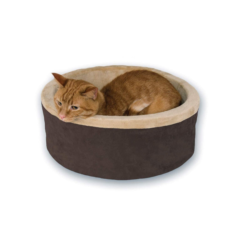 [Australia] - K&H Pet Products 3191 Thermo-Kitty Heated Pet Bed Small Mocha 16" 4W Small (16") Recyclable Box 