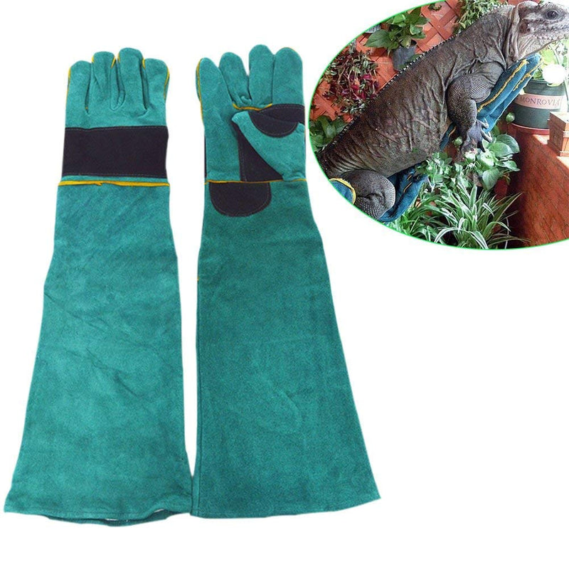 [Australia] - Creation Core 23.6" Prevent Animals From Biting on Gloves Protective Gloves for Wild Animal Dog Cat (Deep Green) Deep Green 
