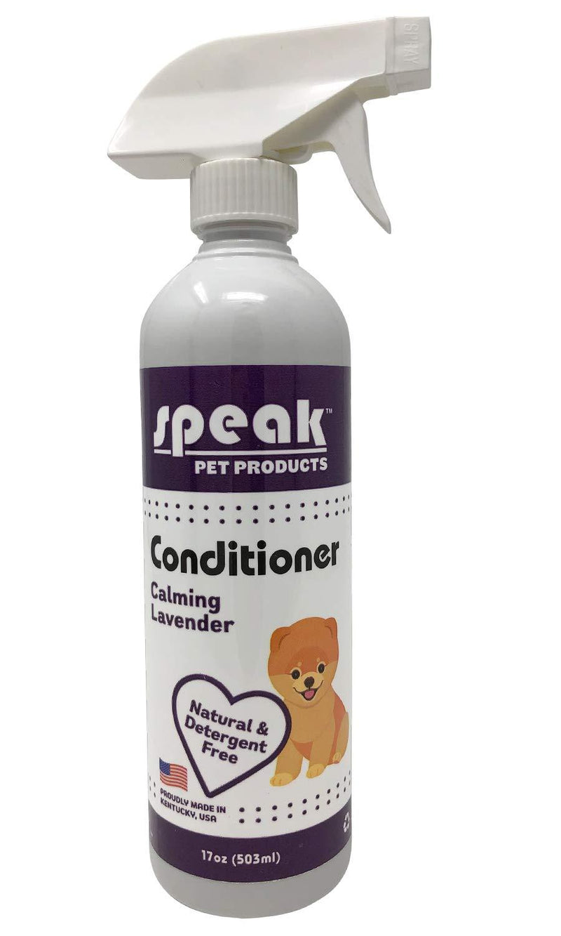 [Australia] - Speak Pet Products Natural Moisturizing Calming Lavender Conditioning Spray, 17 Ounce Bottle 