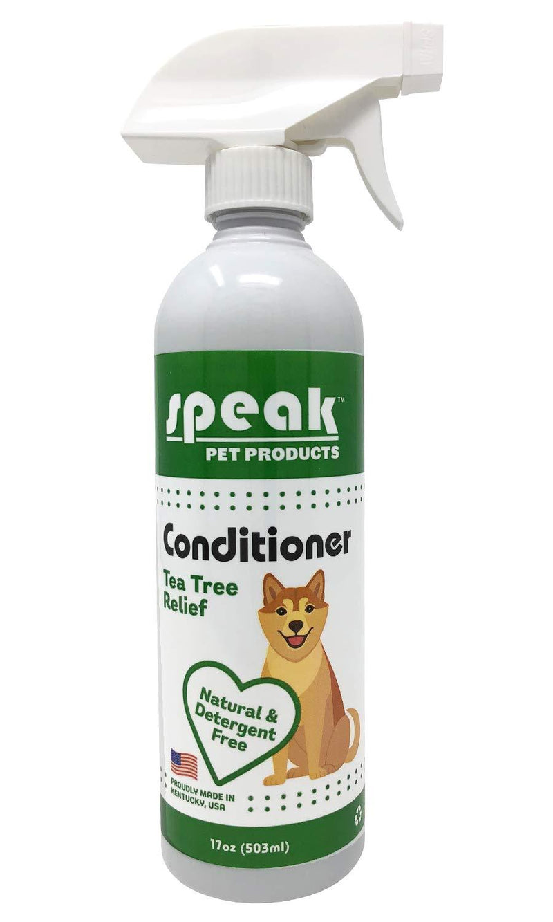 [Australia] - Speak Pet Products Natural Moisturizing Tea Tree Relief Dog Conditioning Spray, 17 Ounce Bottle 