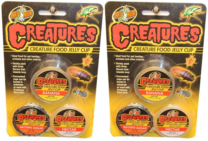 [Australia] - Zoo Med Creatures 2 Pack of Creature Food Jelly Cups, 3 Cups Per Pack 