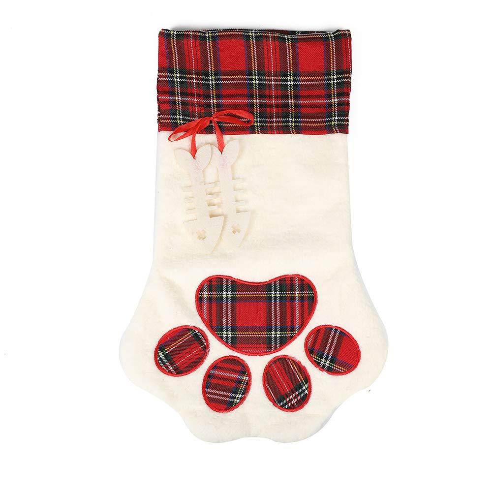 [Australia] - LO LORD LO Christmas Stocking for Pet Dog Cat Large Paw Stocking for Personalize Cat Paw Stocking 