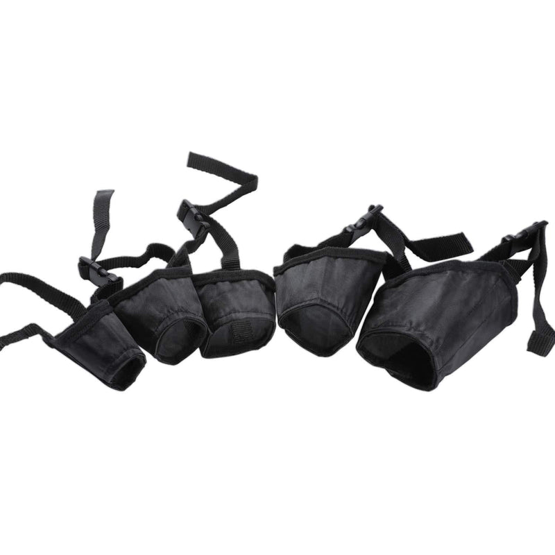[Australia] - Lineba Dog Muzzles Suit, 5Pcs Adjustable Dog Muzzles for Small/Medium/Large/Extra Dog, Stop-Barking Biting While Allow Drinking, Black 
