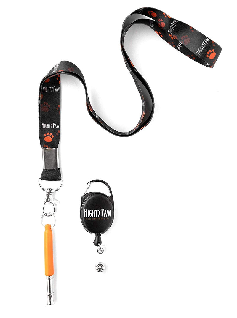 Mighty Paw Training Whistle, Silent Dog Whistle with Retractable Belt Attachment and Neck Lanyard, No Bark Dog Training Tool for Obedience and Recall Orange - PawsPlanet Australia