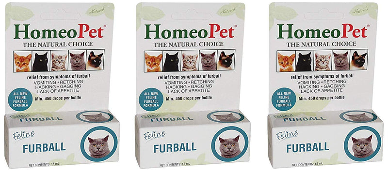 HomeoPet Feline Furball Relief, 15 ML Per Bottle (3 Pack - 15 mL) - PawsPlanet Australia