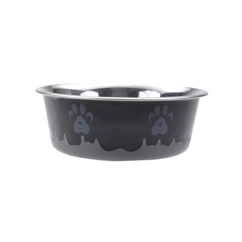 [Australia] - Maslow Design Series Non-Skid Paw Design Bowl, Black/Grey, 28 oz/3.5 Cup 