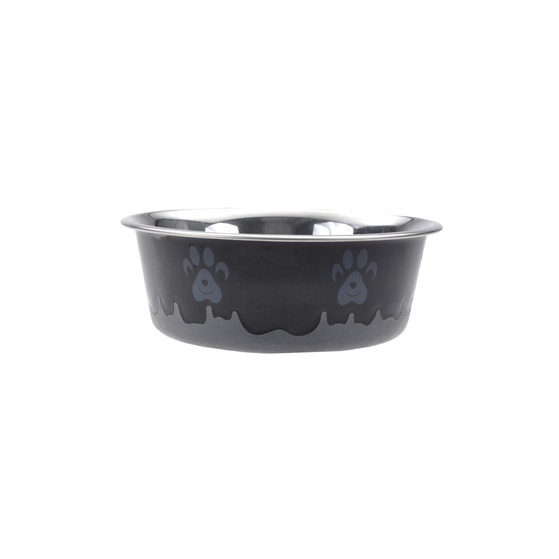 [Australia] - Maslow Design Series Non-Skid Paw Design Bowl, Black/Grey, 13 oz/1.625 Cup 