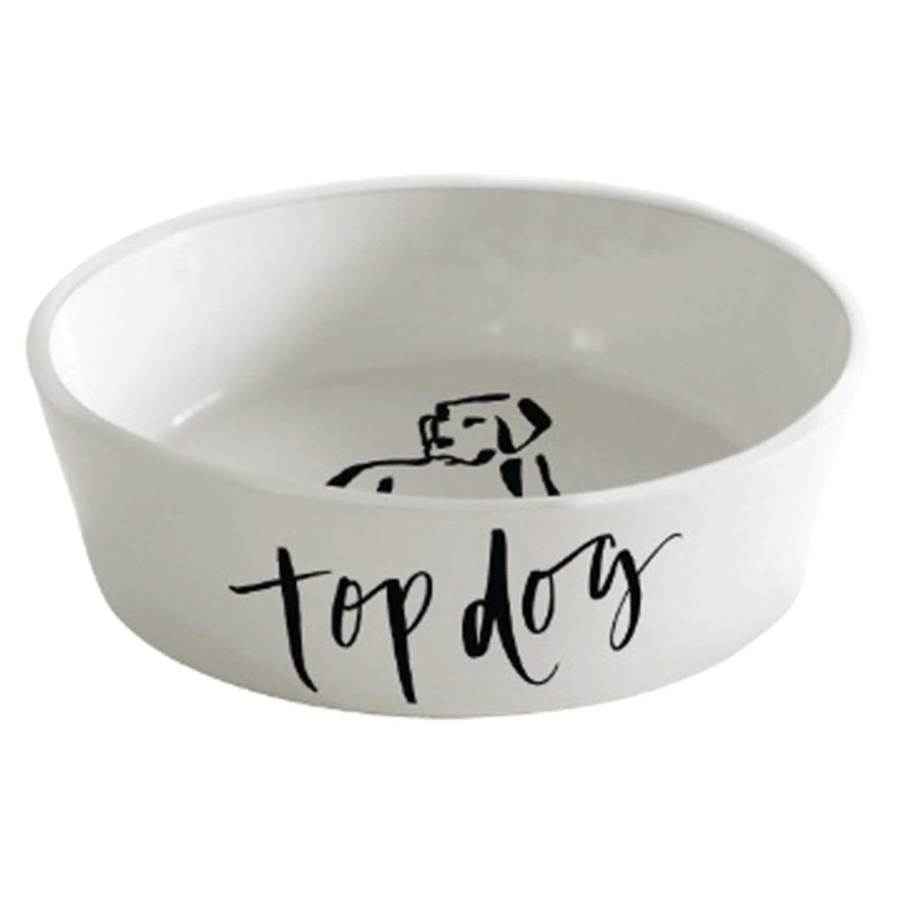 [Australia] - Vandor 88137 Chelsea Petaja Top Dog Pet food Dish 7 x 7 x 3 Inches White 