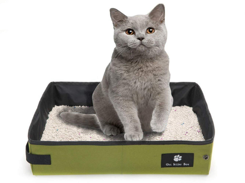 [Australia] - Misyue Cat Collapsible Litter Box Soft Foldable Waterproof Pet Cat Litter Pan Portable for Travel L 