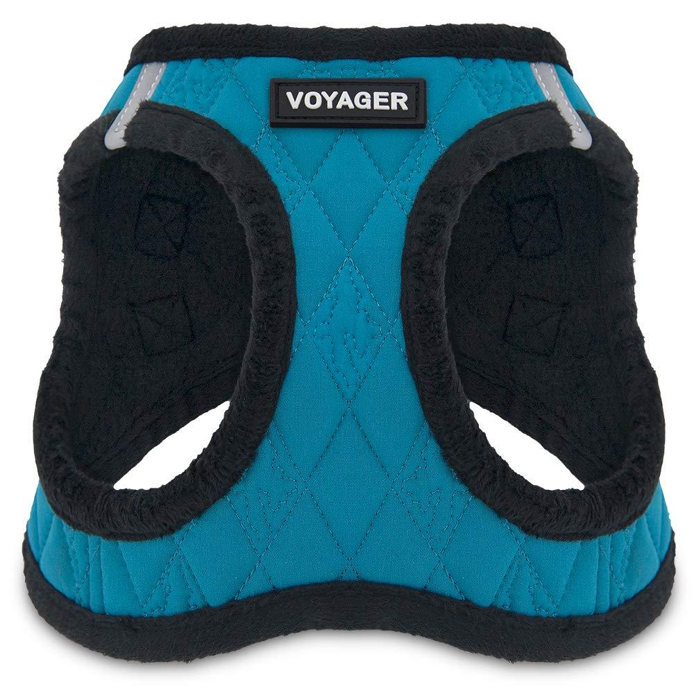 [Australia] - Voyager Step-in Plush Dog Harness - Soft Plush, Step in Vest Harness for Small and Medium Dogs by Best Pet Supplies Small (Chest: 14.5" - 17") Turquoise Plush 