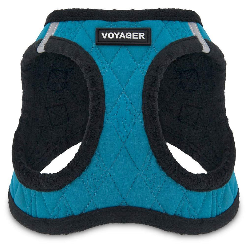 [Australia] - Voyager Step-in Plush Dog Harness - Soft Plush, Step in Vest Harness for Small and Medium Dogs by Best Pet Supplies Small (Chest: 14.5" - 17") Turquoise Plush 