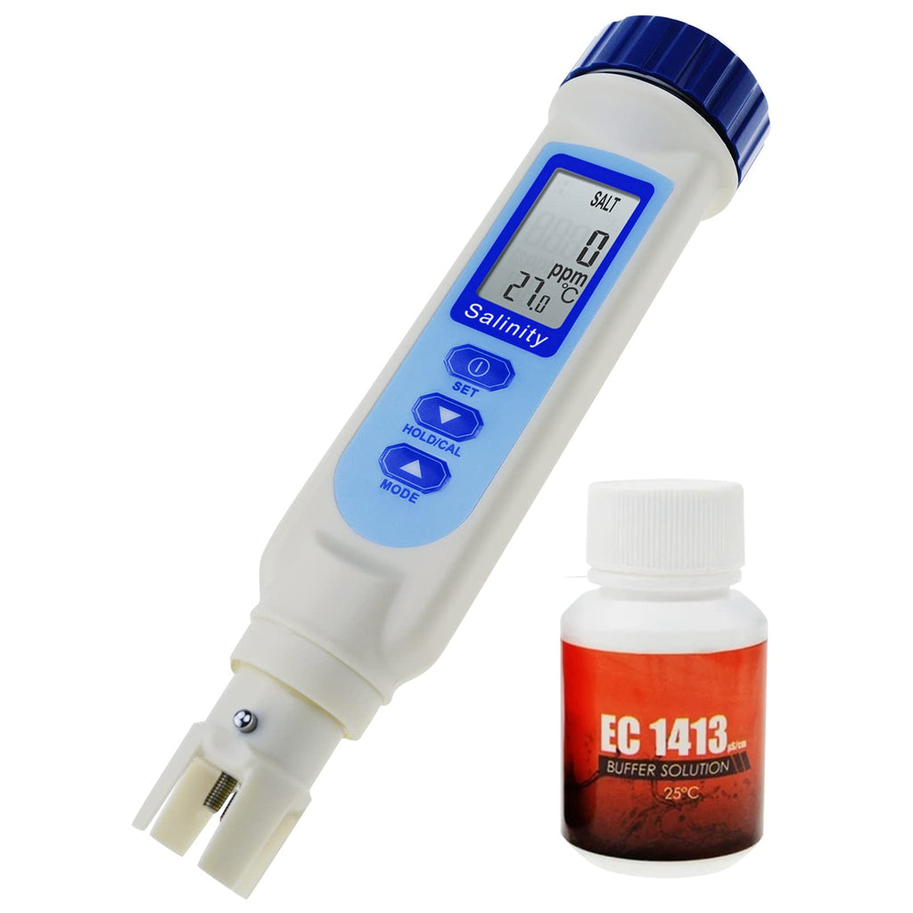 Pen Type Salinity & Temperature Meter ATC NaCl Salt Water Quality Tester for Saltwater Aquarium Hydroponics Food Salinity Meter(100.0ppt) - PawsPlanet Australia